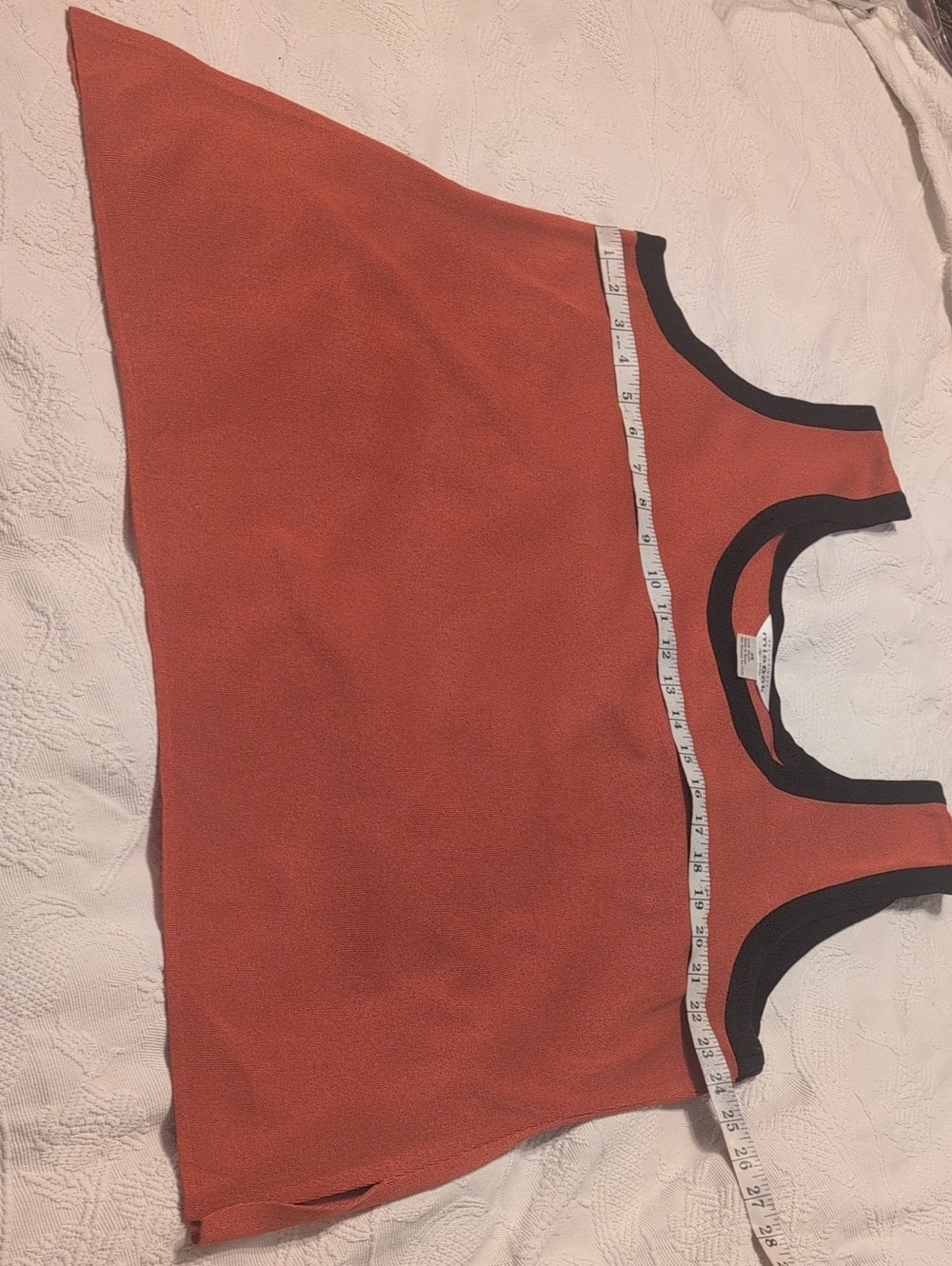 Misook Rust Tank Top with Black Trim